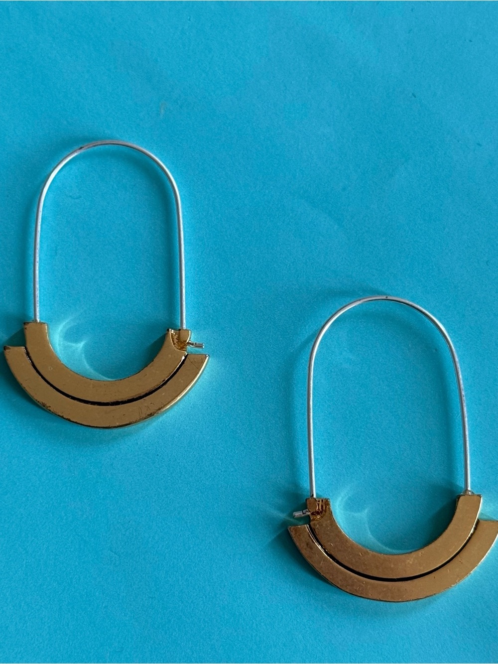 Lucky Brand Gold Crescent Hoop Earrings